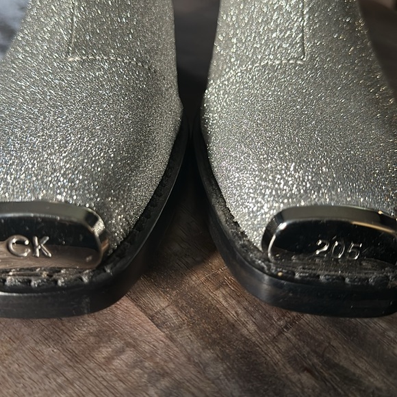 Calvin Klein 205w39NYC Metallic Silver Ankle Boots - Picture 7 of 7